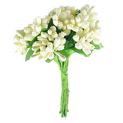 un bouquet de 12pcs fleur artificielle stamen pistil pour le mariage 8.5cm blanc