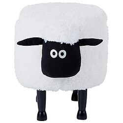 Acheter Beliani Pouf animal en tissu blanc avec coffre SHEEP