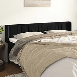 Maison Chic Tête de lit scandinave avec oreilles,meuble de chambre Noir 163x16x78/88 cm Velours -MN23793