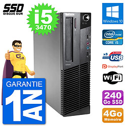 PC Lenovo ThinkCentre M92p SFF Intel i5-3470 RAM 4Go SSD 240Go Windows 10 Wifi · Occasion 