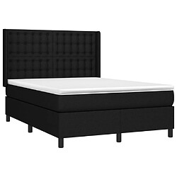 Avis vidaXL Sommier à lattes de lit matelas et LED Noir 140x190 cm Tissu