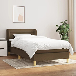 Maison Chic Structures de lit + matelas,Lit à sommier tapissier avec matelas Marron foncé 100x200 cm -MN62602