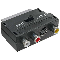 Adaptateur Scart, InLine®, Scart (in/out) à 3x Cinch fem. et 1x S-VHS Bu