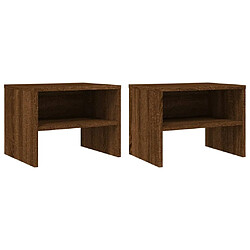 Maison Chic Tables de chevet 2pcs - Table basse Table de nuit - Chêne marron 40x30x30cm Bois d'ingénierie -MN19673