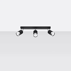 Luminaire Center Barre de spots Nero Ceiling Acier Noir,chrome 3 ampoules 18cm