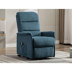 Vente-Unique Fauteuil releveur électrique en tissu bleu CAPUCINE