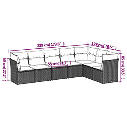 Acheter vidaXL Salon de jardin avec coussins 7 pcs marron résine tressée