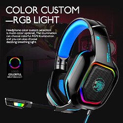 General Casque de jeu surround stéréo 7.1 avec microphone, casque supra-auriculaire avec lumière LED RVB, bandeau à réglage automatique, micro antibruit, compatible avec PS4 PS5 Xbox PC Laptop(rose) pas cher