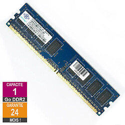 Barrette Mémoire 1Go RAM DDR2 Nanya NT1GT64U88D0BY-AD DIMM PC2-6400U 1Rx8 - Reconditionné