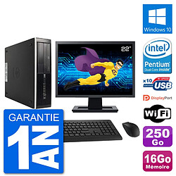 PC HP 8300 Elite SFF Ecran 22" Intel G630 RAM 16Go Disque 250Go Windows 10 Wifi - Occasion