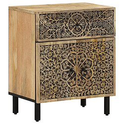 Maison Chic Table de chevet, Table de Nuit, Meuble de Rangement 50x33x60 cm bois de manguier massif