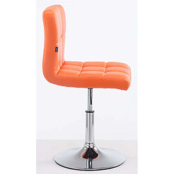 Avis Decoshop26 Lot de 2 chaises de salle à manger style moderne et design en synthétique orange hauteur réglable pivotant pieds en métal 10_CDS10090