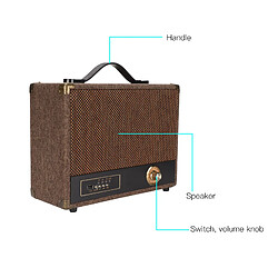 Acheter ComfortXL Enceinte bluetooth vintage à basse puissance avec prise en charge de la radio, de la lecture usb et une poignée pratique - prise eu 100-240v