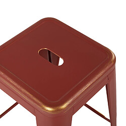 Beliani Tabouret de bar Set de 2 Métal Rouge CABRILLO pas cher