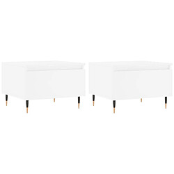 vidaXL Tables basses 2 pcs blanc 50x46x35 cm bois d'ingénierie