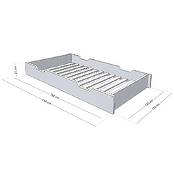 Avis Youdoit Tiroir de lit 120 x 200 avec sommier BUDDY - gris clair