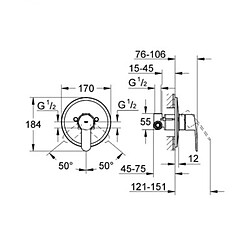 MITIGEUR MONOCOMMANDE ENCASTRE DOUCHE EUROSTYLE COSMO GROHE