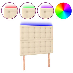 Maison Chic Tête de lit scandinave à LED,meuble de chambre Crème 80x5x118/128 cm Tissu -MN69266