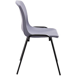 Decoshop26 Chaise visiteur empilable salle d'attente en plastique gris et métal 10_0003730