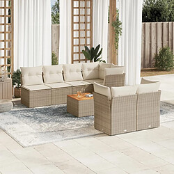 Maison Chic Salon de jardin avec coussins 6 pcs, Ensemble Tables et chaises de jardin, beige résine tressée -GKD560061