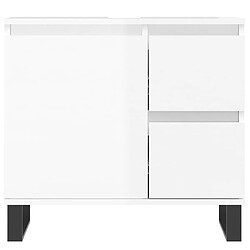 Avis vidaXL Armoire de salle de bain blanc brillant 65x33x60 cm