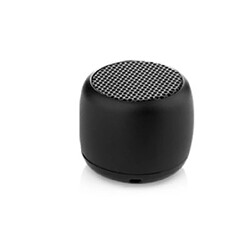 Chrono Mini haut-parleur portable Haut-parleur sans fil Bluetooth, avec microphone, coque en métal robuste, lumière LED, 5 heures de lecture, peut être associé à un son surround stéréo(Noir)