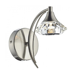 Luminaire Center Applique murale Luther chrome satiné et cristal 1 ampoule Coloris : chrome satiné Coloris 2 : cristal Profondeur en Cm : 18 Hauteur en Cm : 18 Largeur en Cm : 10 Poids en Kilo : 0.501 Type d'interrupteur : Interrupt