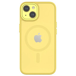 QDOS Coque pour iPhone 14 Hybrid Soft avec Snap Compatible MagSafe Jaune