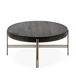 Table Basse Thai Natura Noir nickel 86 x 7 x 86 cm