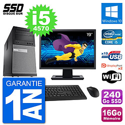 PC Tour Dell 9020 Ecran 19" Intel i5-4570 RAM 16Go SSD 240Go Windows 10 Wifi · Occasion 