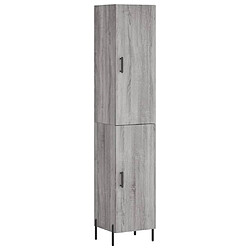 vidaXL Buffet haut Sonoma gris 34,5x34x180 cm Bois d'ingénierie