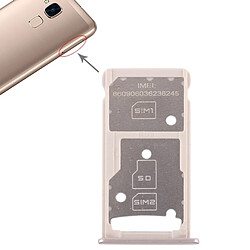 Wewoo Tiroir de Carte SIM Plateau SIM + SIM / Micro SD pour Huawei Honor 5c Or pas cher