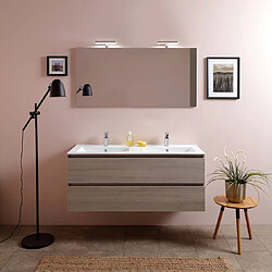 Kiamami Valentina MEUBLE DE SALLE DE BAINS DOUBLE LAVABO AVEC MIROIR 120 CM ORME