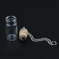 Mini bouteille en verre avec pendentif de collier en liège décoration bricolage 1ml clair pas cher