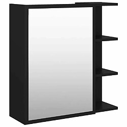 vidaXL Armoire à miroir de salle de bain Noir Bois d’ingénierie