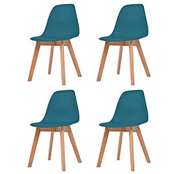 vidaXL Chaises à manger lot de 4 turquoise plastique 