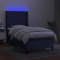 Avis Sommier à lattes,Cadre à lattes de lit pour Adulte matelas et LED Bleu 90x190 cm Tissu -MN76708