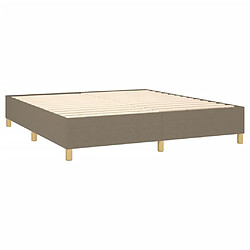 Acheter vidaXL Sommier à lattes de lit matelas et LED Taupe 180x200 cm Tissu