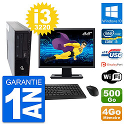 PC Fujitsu E910 DT Ecran 22" Intel i3-3220 RAM 4Go Disque 500Go Windows 10 Wifi - Occasion