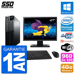 PC Lenovo M81 SFF Ecran 27" Intel G630 RAM 4Go SSD 960Go Windows 10 Wifi · Occasion 