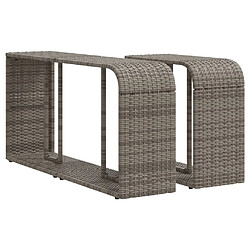 Acheter vidaXL Salon de jardin avec coussins 10 pcs gris clair résine tressée