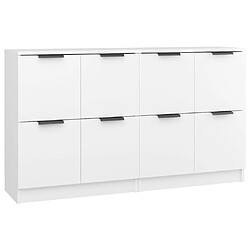 Maison Chic Ensemble de 2 Buffets,commode,console pour rangement Blanc 60x30x70 cm Bois d'ingénierie -MN51203