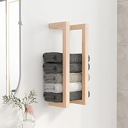 Maison Chic Porte-serviette mural,Étagère pour serviettes,Barre porte-serviett pour salle de bain 23x18x60 cm Bois de pin massif -GKD11051