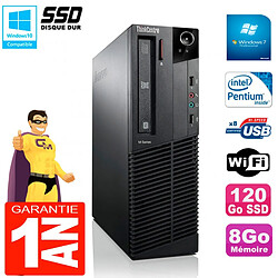 PC Lenovo M92p SFF Intel G630 8Go Disque 120Go SSD Graveur DVD Wifi W7 - Occasion