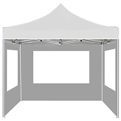 Avis vidaXL Tente de réception pliable avec parois Aluminium 3x3 m Blanc