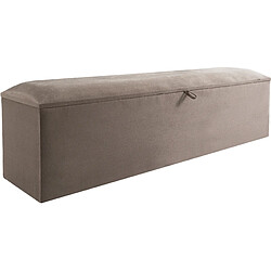 Vivenla Banc bout de lit coffre avec rangement coloris taupe design en velours L. 170 x P. 41 x H. 45 cm collection BARCELONA