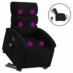 Maison Chic Fauteuil Relax pour salon, Fauteuil inclinable de massage électrique Noir Tissu -GKD56119