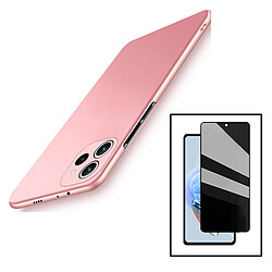 PHONECARE Kit Verre Trempé 5D Anti-Spy + Coque SlimShield pour Xiaomi Redmi 12 - Rose