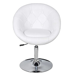 Avis vidaXL Tabourets de bar lot de 2 blanc similicuir