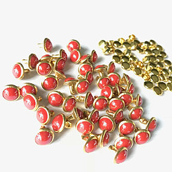 50 jeux de goujons en métal à dôme rivets pour maroquinerie diy 7.5mm rouge